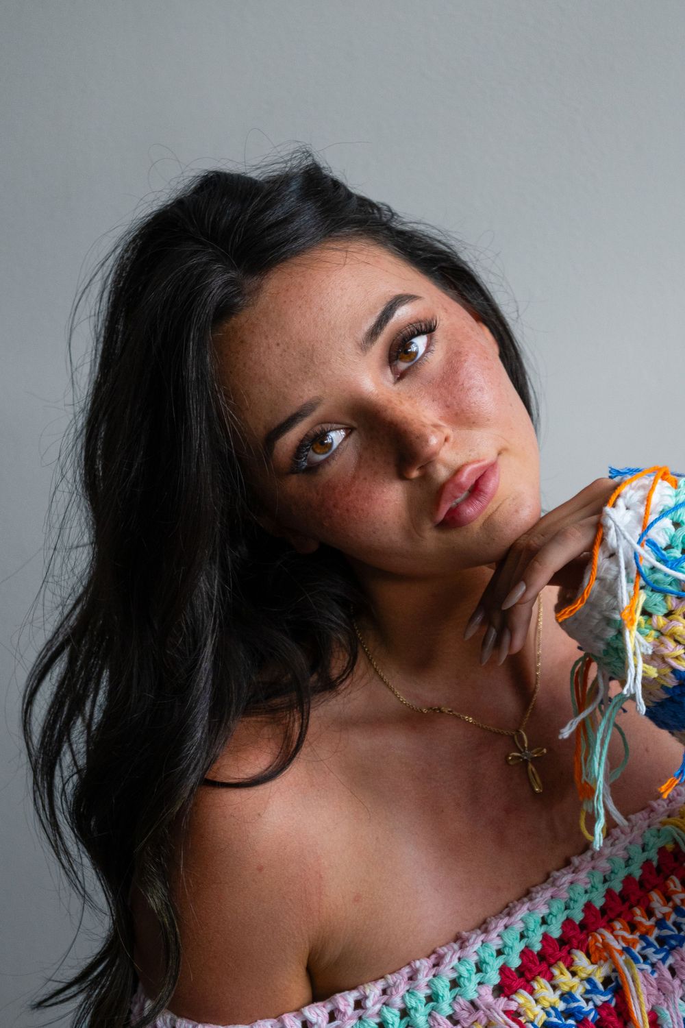 Tori Sloan Stevens, a beautiful model, posing at Preston Luke's Nikon-hosted portrait photography workshop.