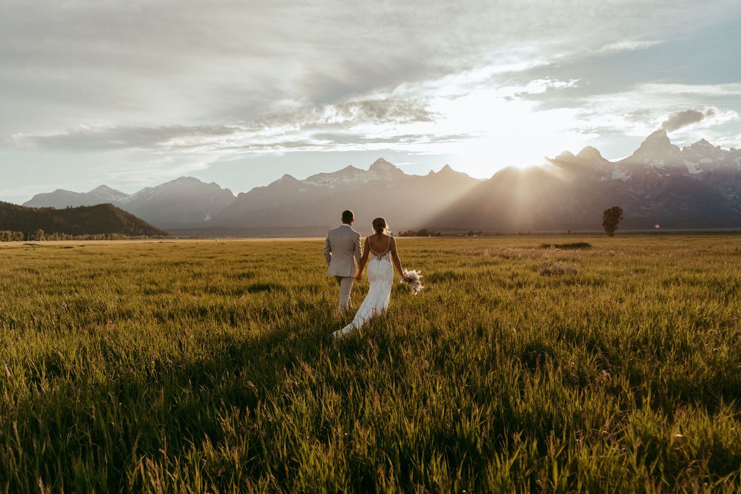 Elegant outdoor wedding ceremony at upscale mountain resort
