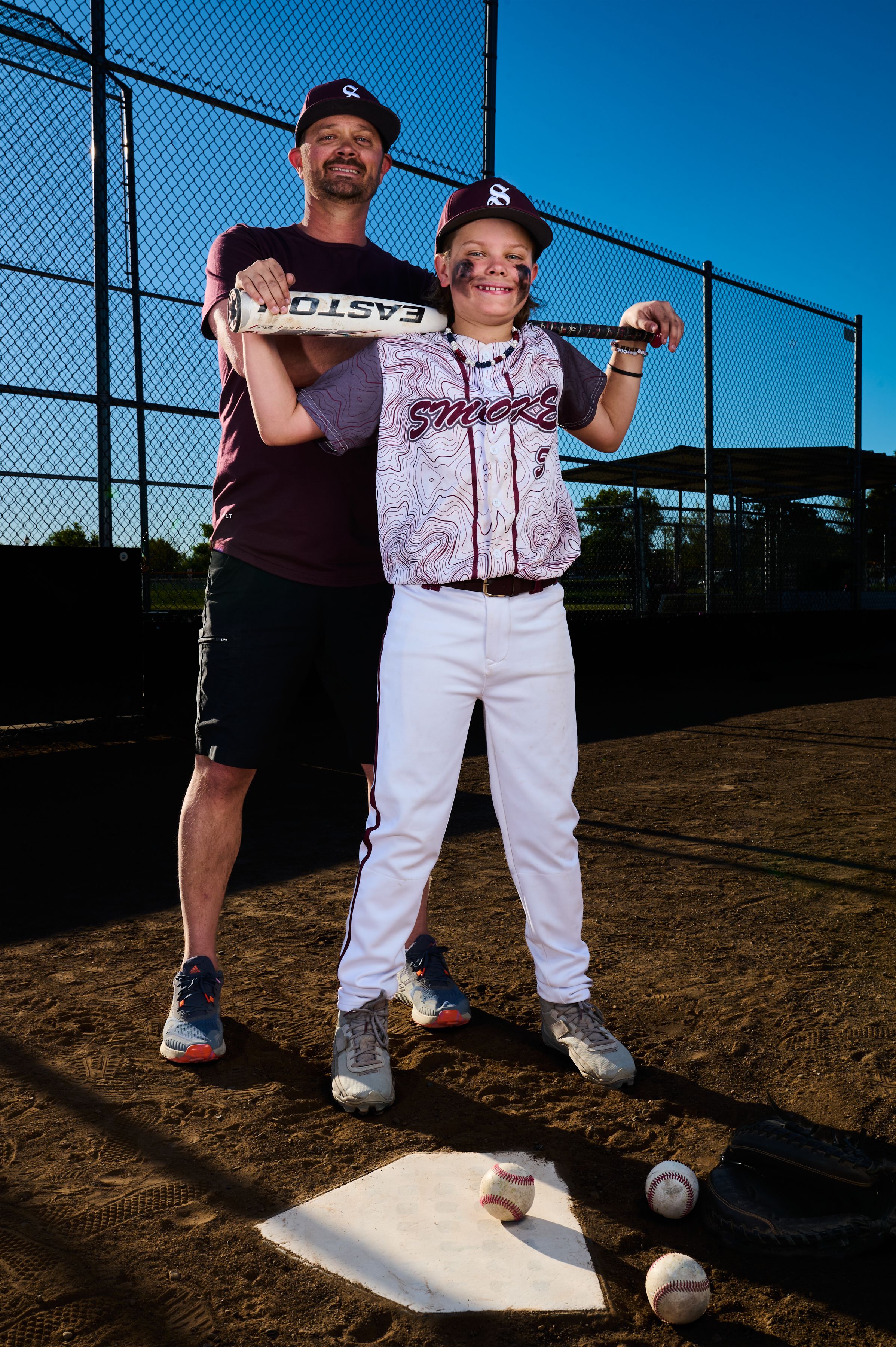Utah Sport Photographer team Baseball SLSMoke MaxPreps Action Photos  West Jordan, Utah Coach and Son
