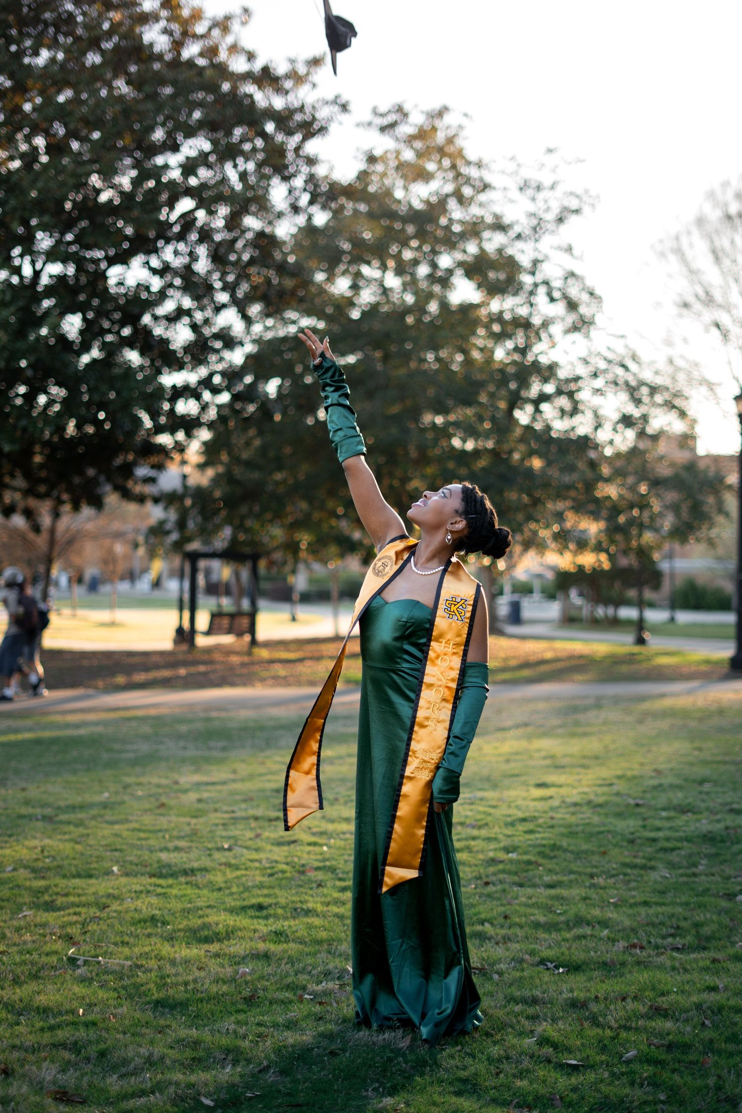 KSU graduation photos on campus green