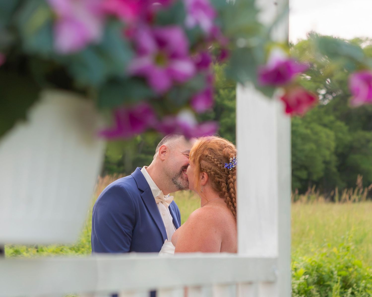 Emotional moment between Courtney and Ian at their New Hampshire barn wedding
