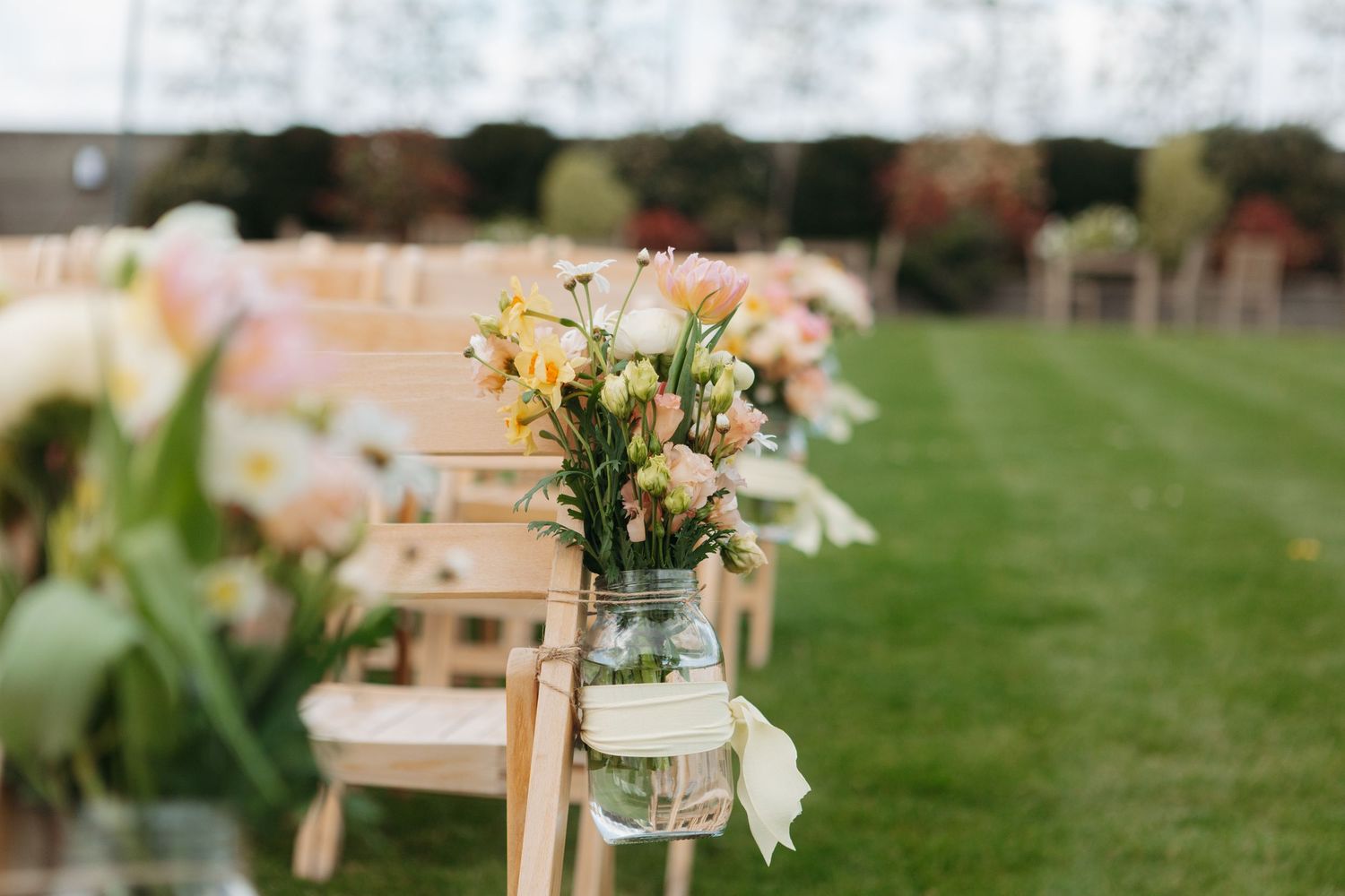 outdoor ceremony at Chalk Barn, Wiltshire