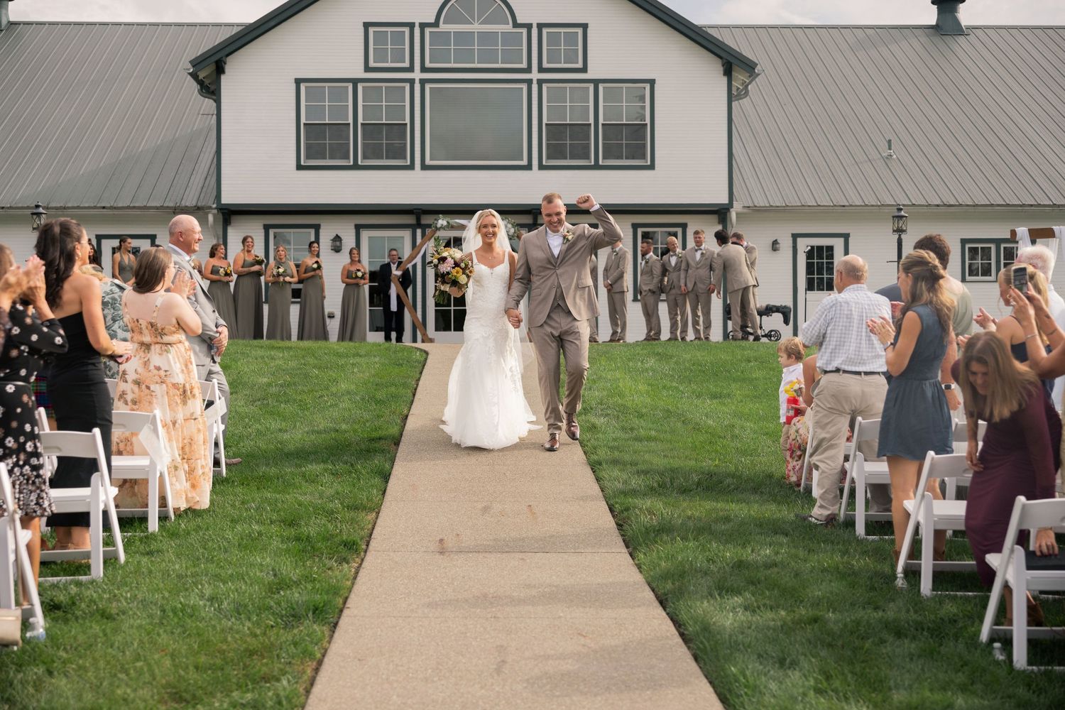 Exterior of the white manor house at Little Brook Meadows in Lancaster, Ohio