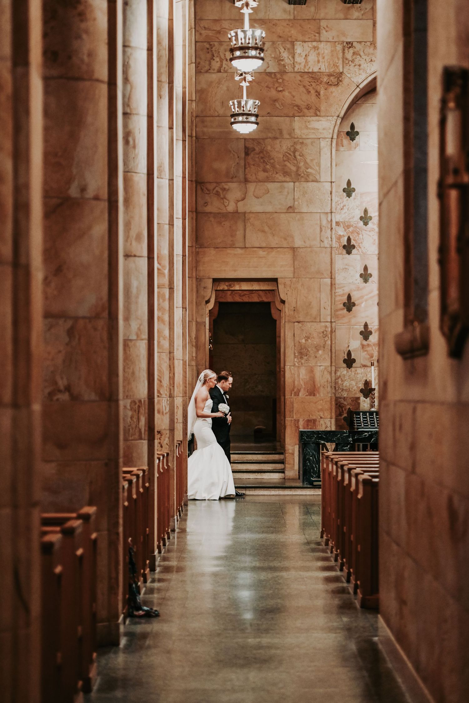 Nicole and Payton celebrating after becoming husband and wife