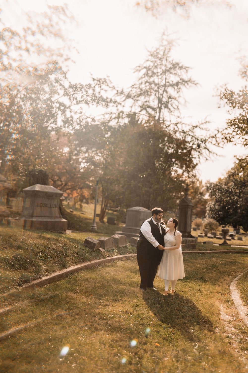 Alternative wedding photography at historic Old Gray Cemetery in Knoxville, Tennessee with Nina Thomas Photography.