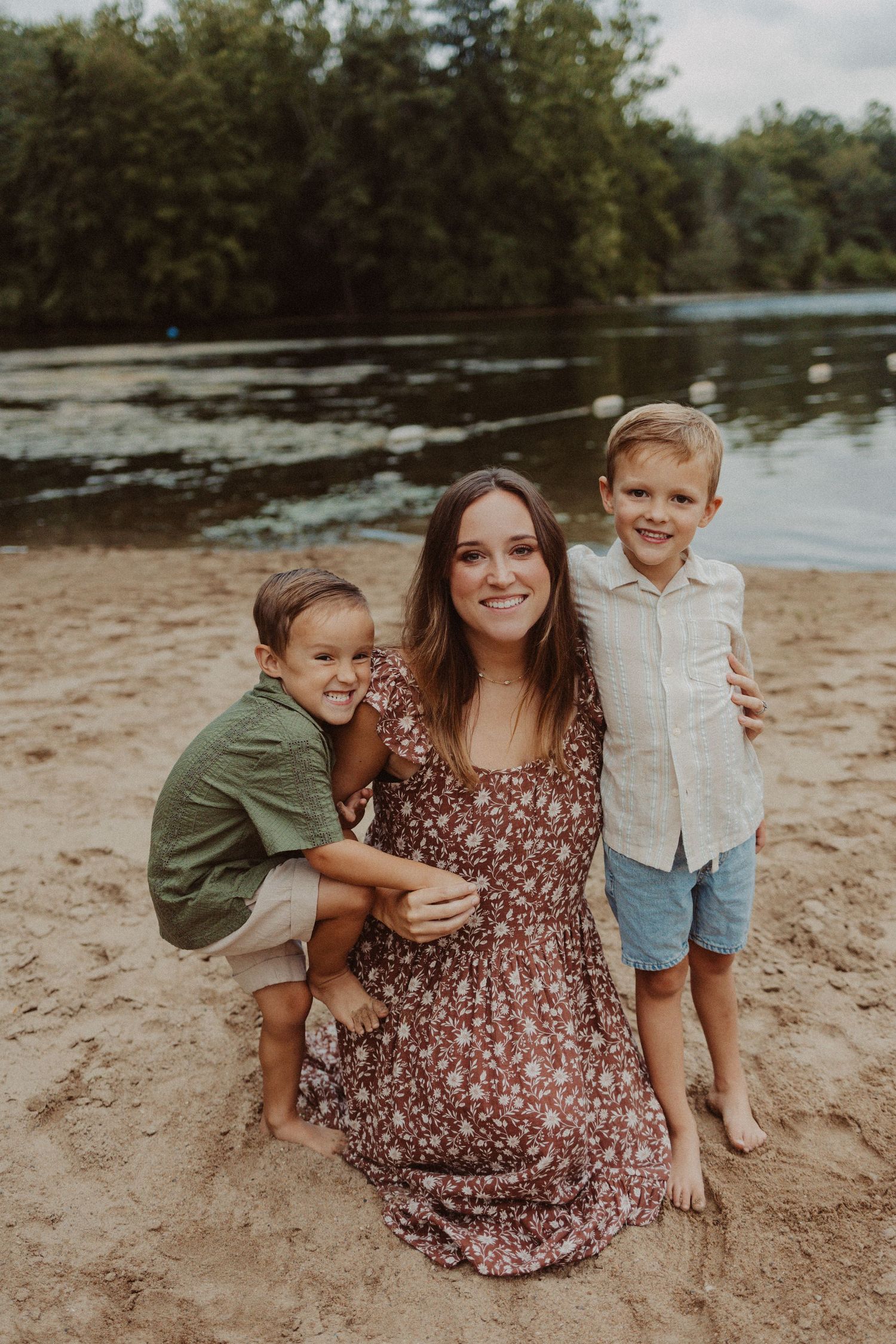playing in the water- motherhood photography