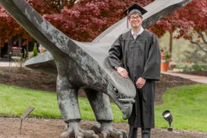Graduation portrait at Eastern University