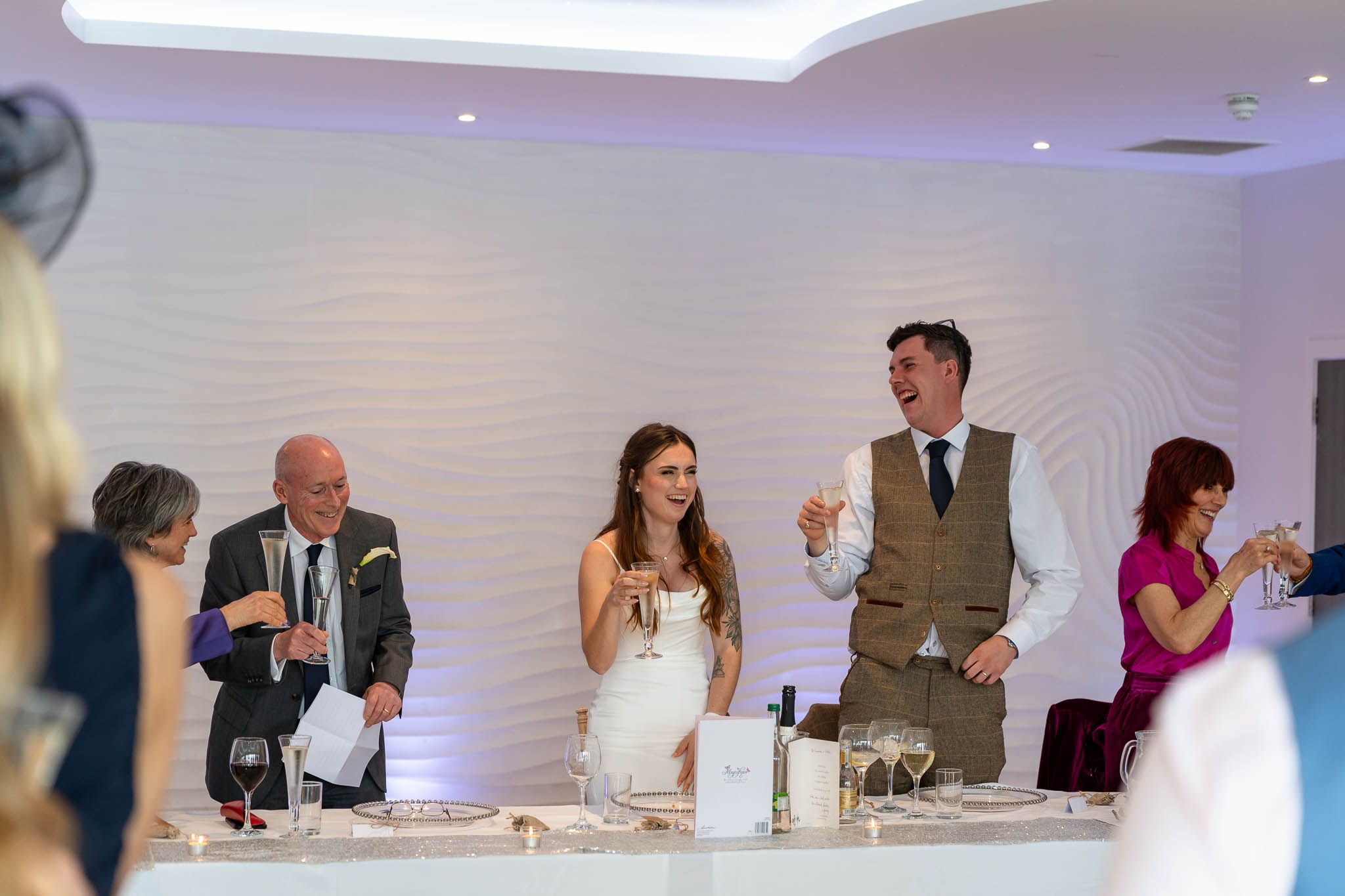 Bride and Groom speeches at Sandy Cove Hotel.