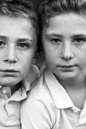 family session two children up close portrait