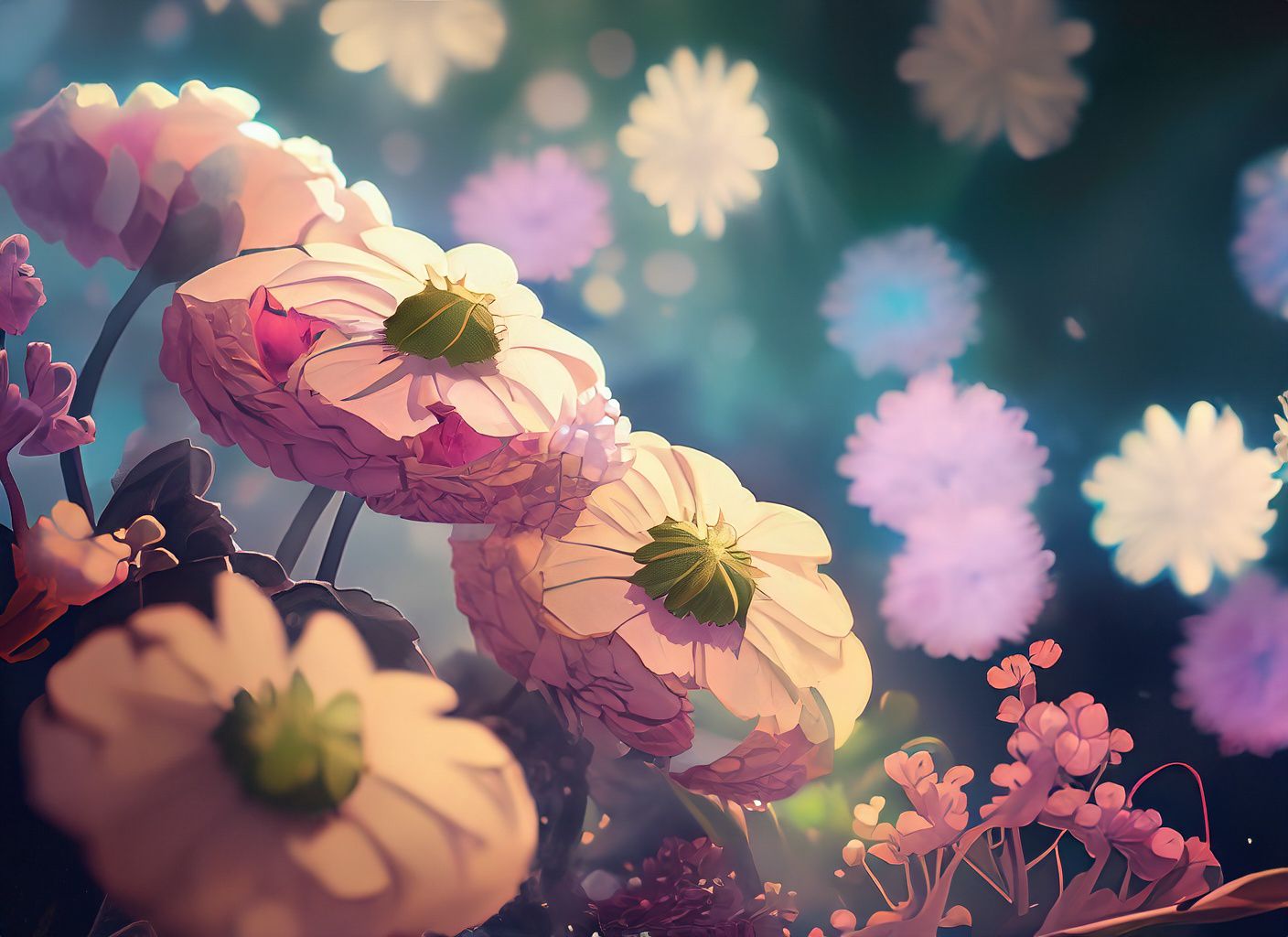 "Illustrated Flowers – Whimsical and Vibrant Floral Art"
