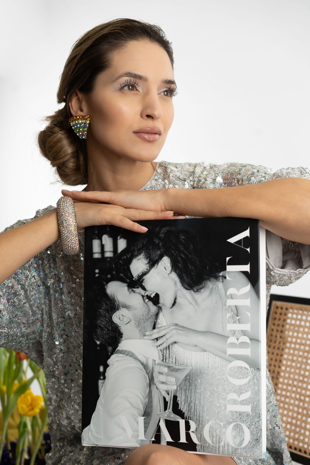 Luxury fine art wedding album with editorial pages and premium print design