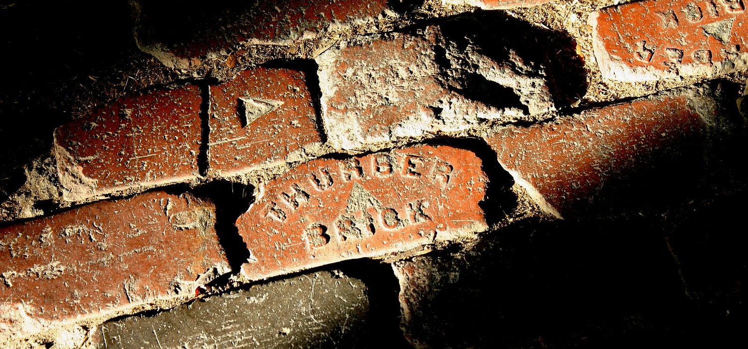 Thurber bricks at the Fort Worth Stock Yards, Fort Worth, Texas.