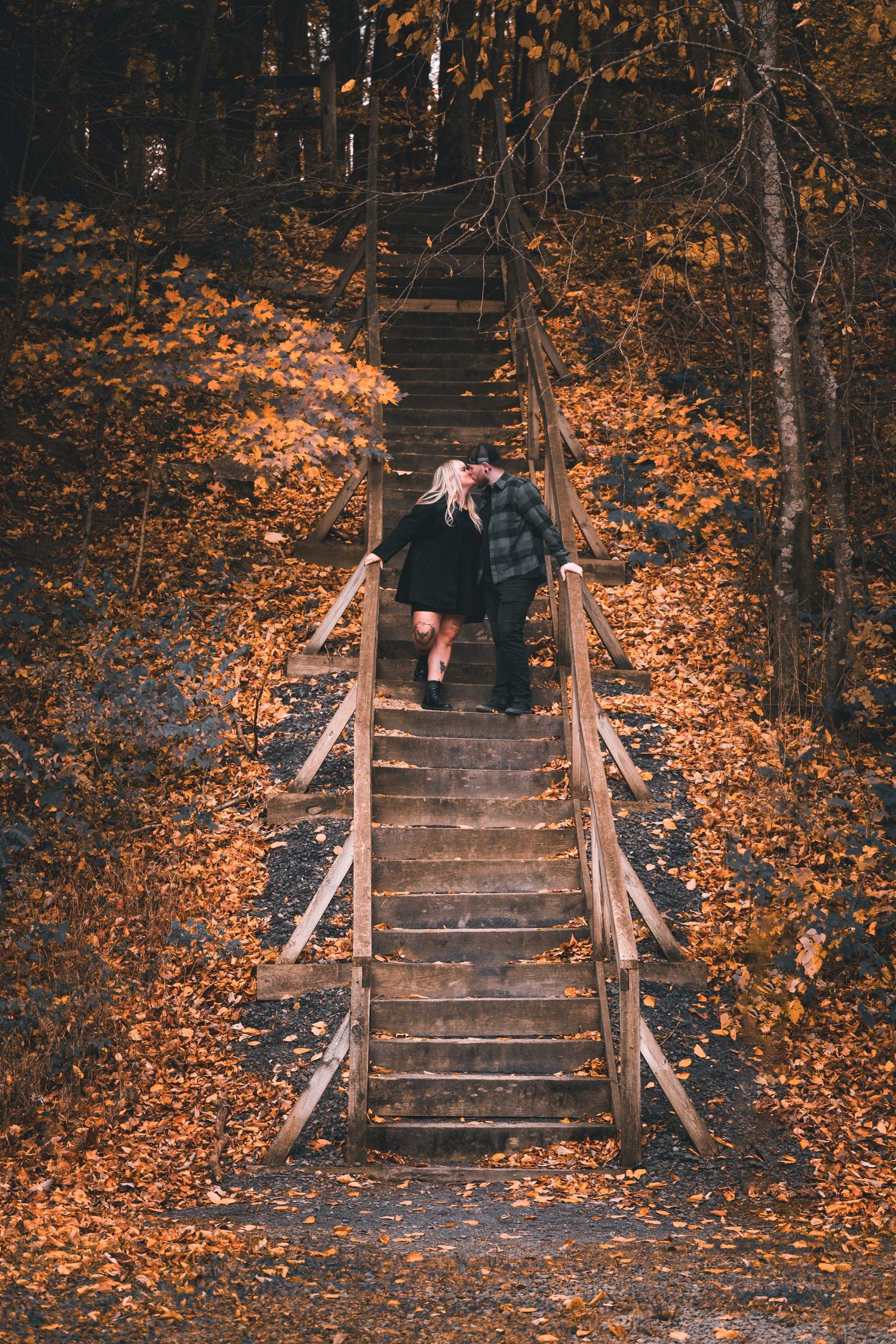 Halloween themed engagement photos at Little Buffalo State Park in Pennsylvania