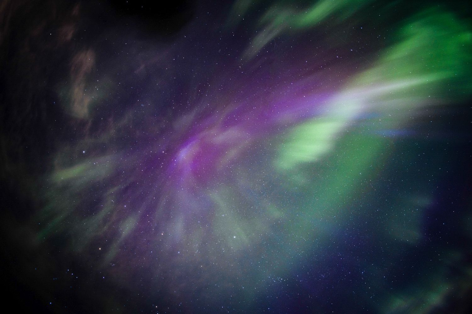 Aurora Northern Light Corona above the Alberta Prairies