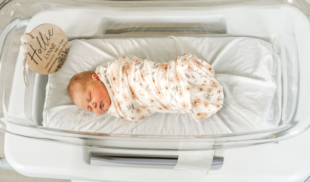 Newborn girl in hospital Bassinet in Albuquerque