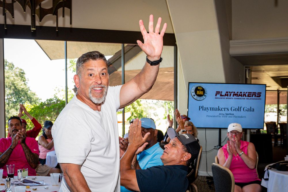 Man waving.