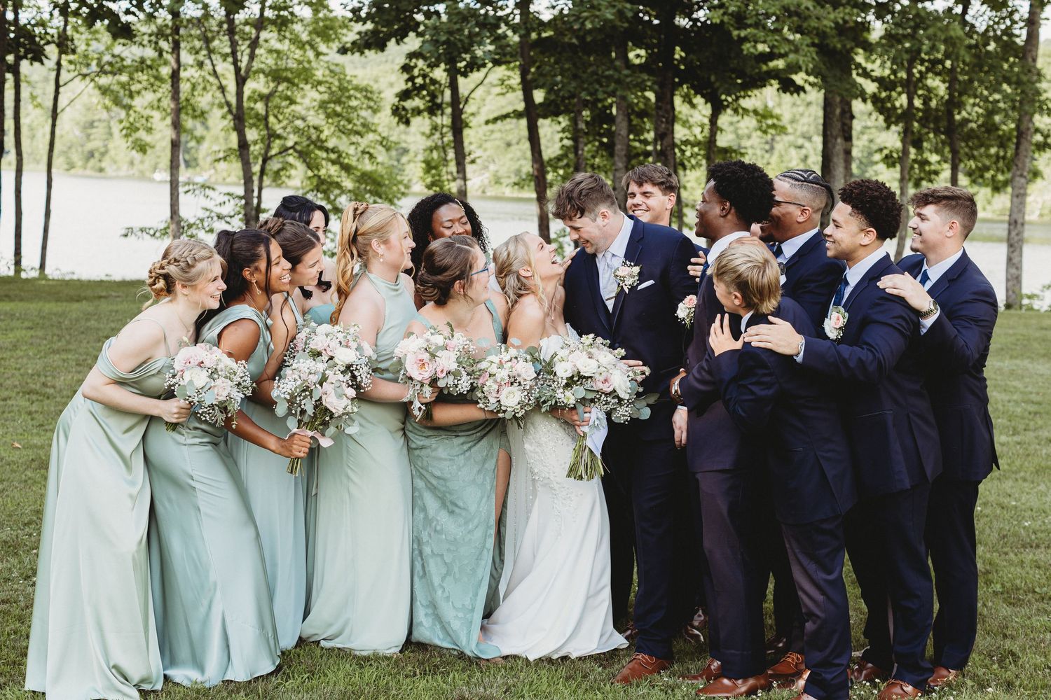 Best Central  Maine Wedding Photographer capturing wedding day at Waters Edge location in Central Maine