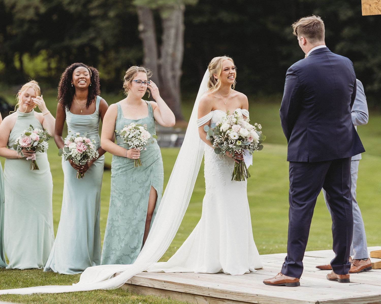 Maine Wedding Photographer capturing wedding day at Waters Edge location in Central Maine