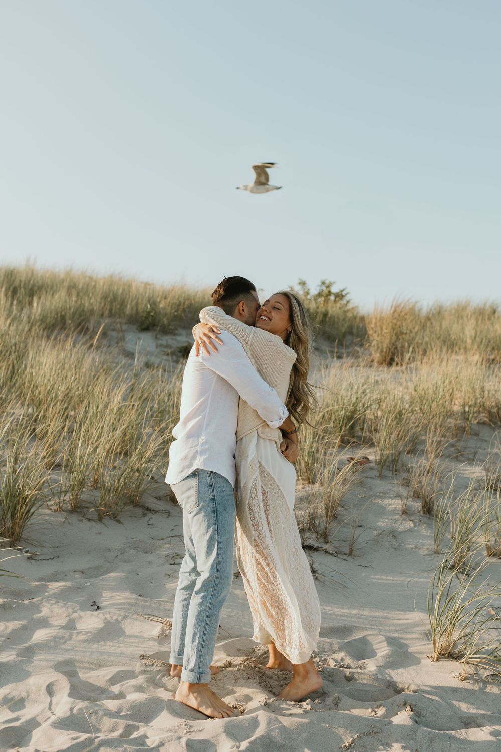 Summer Beach Engagement Photos in Long Island, by Long Island Wedding Photographer, Danielle Jenkin Photography