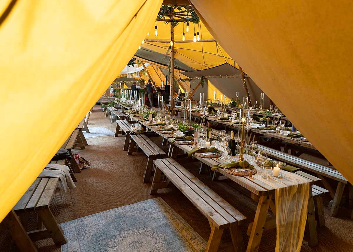 Tipi weddings at the den at four acre near Wilton cumbria, wedding photography by Stephen Rowell Photography