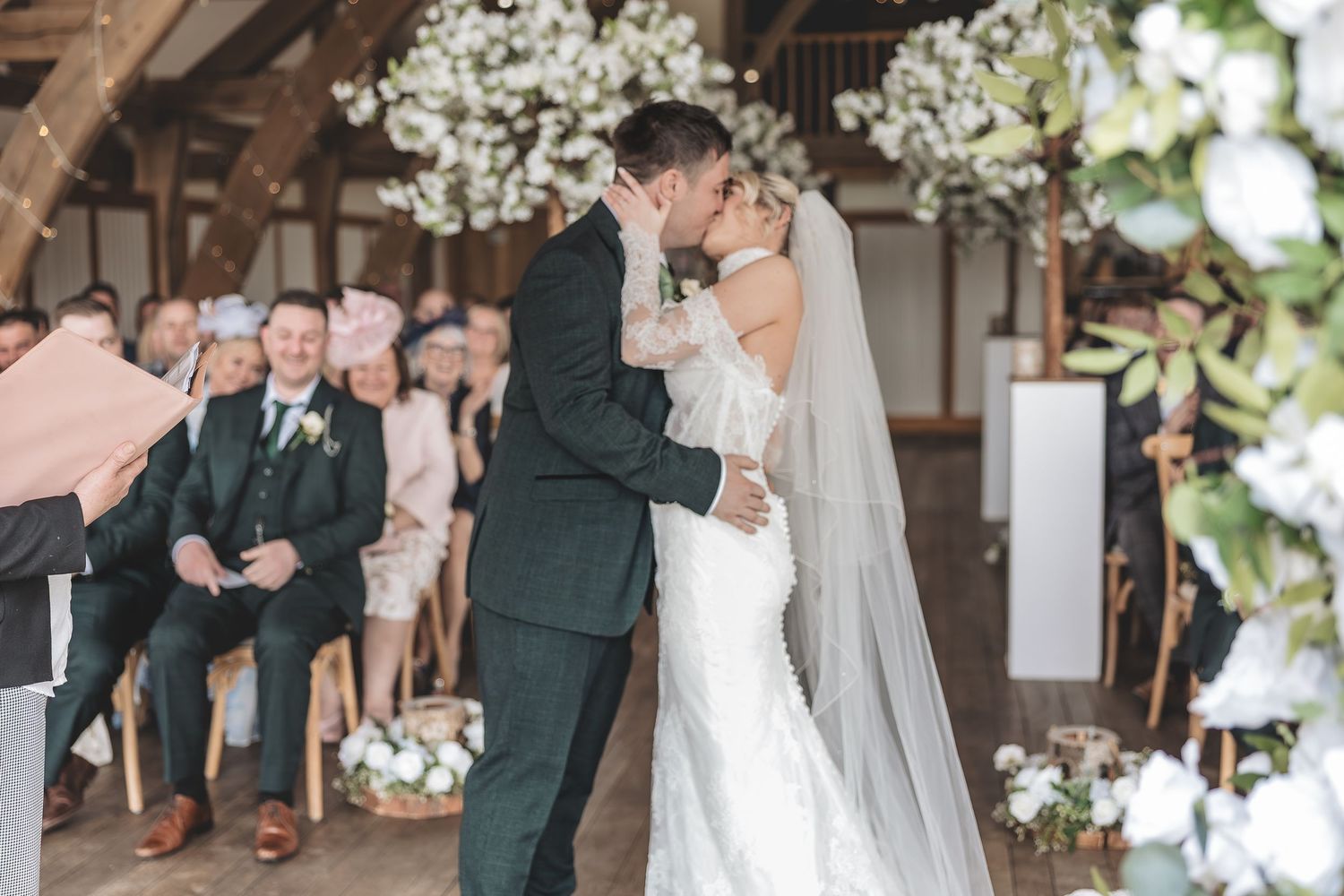 Indoor wedding ceremony with natural light