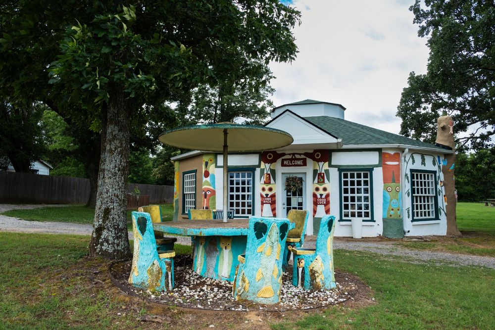 Ed Galloway's Totem Pole Park. Route 66, Oklahoma.