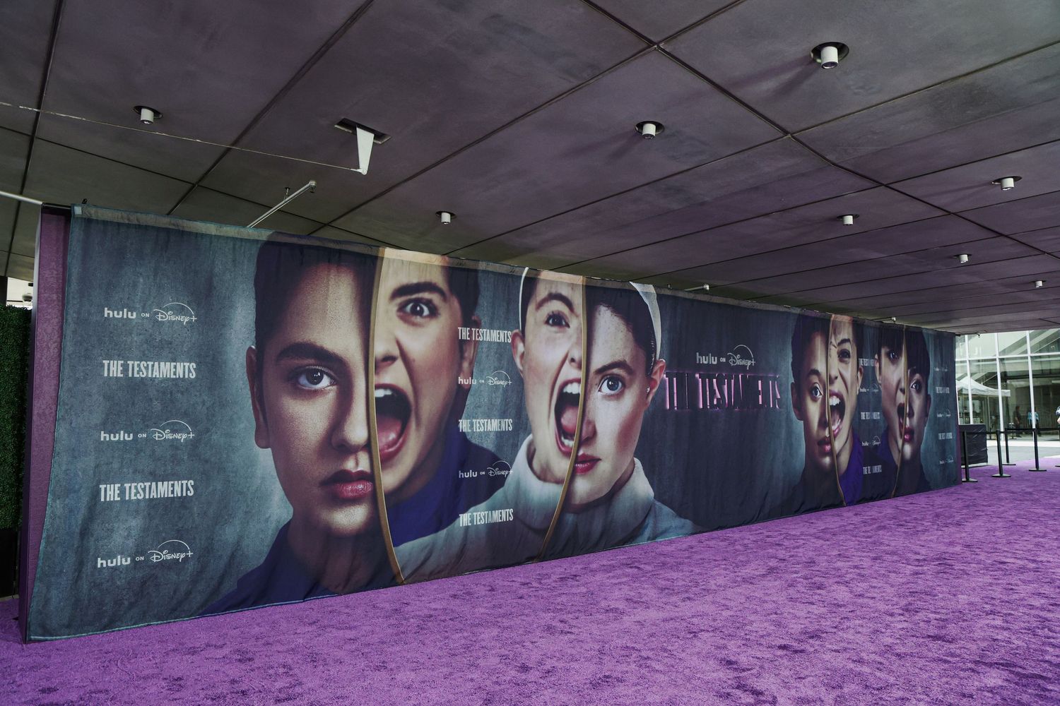 Backdrop at the Los Angeles premiere of Hulu's The Testaments held at the Academy Museum of Motion Pictures.