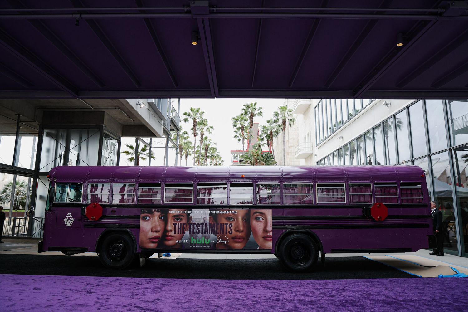 Custom bus for the Los Angeles premiere of Hulu's The Testaments held at the Academy Museum of Motion Pictures.