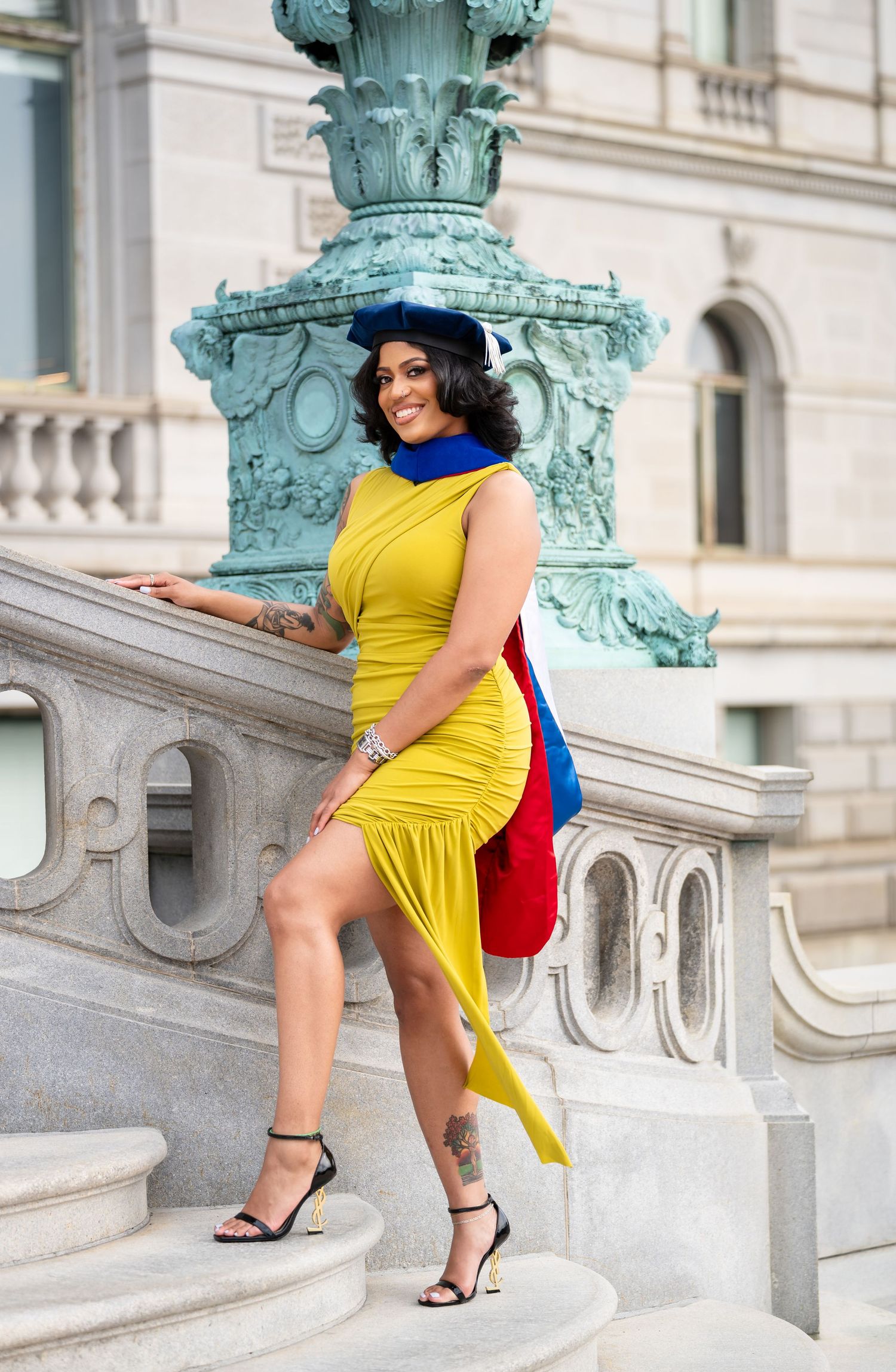 Fun Graduation Photo by a DMV Black Female Photographer at Morgan State University in Baltimore, MD