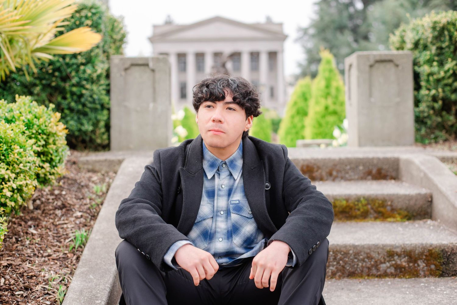 senior guy portrait Raleigh NC bright natural light