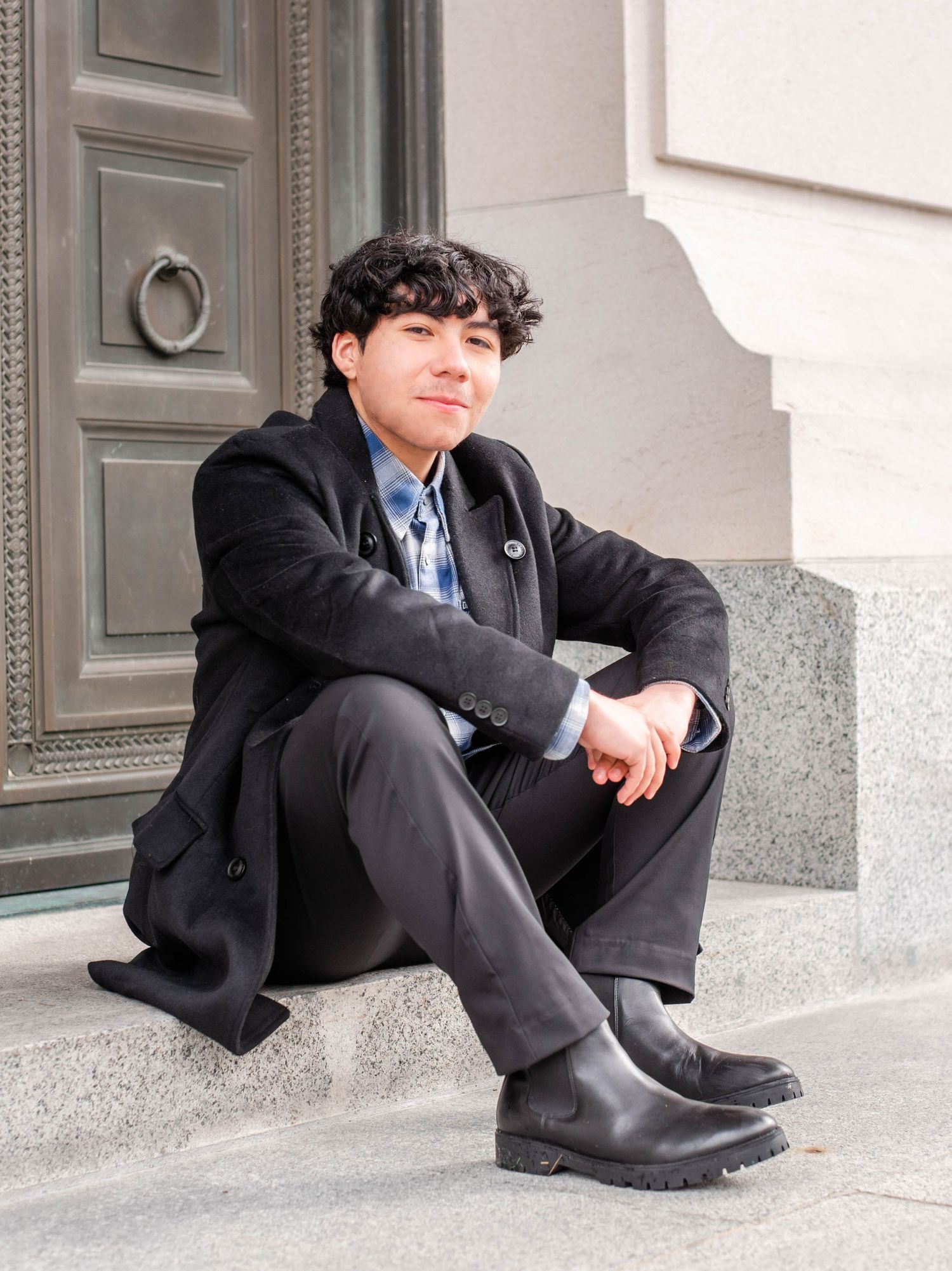 senior guy portrait Raleigh NC bright natural light