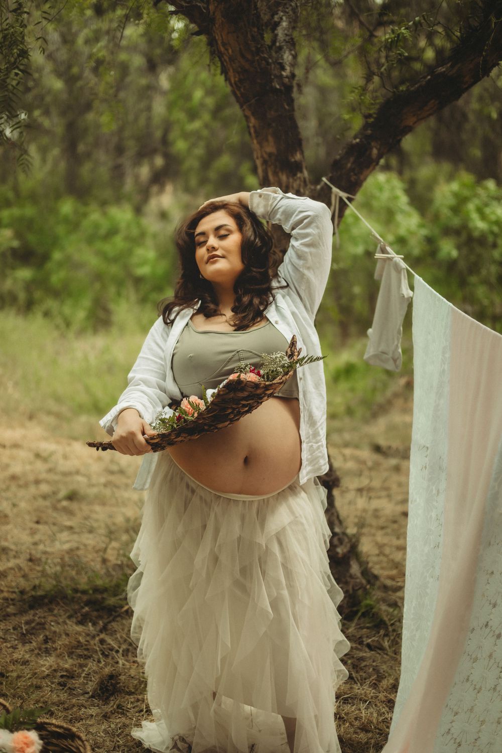 Dreamy laundry themed photoshoot in Pomona California