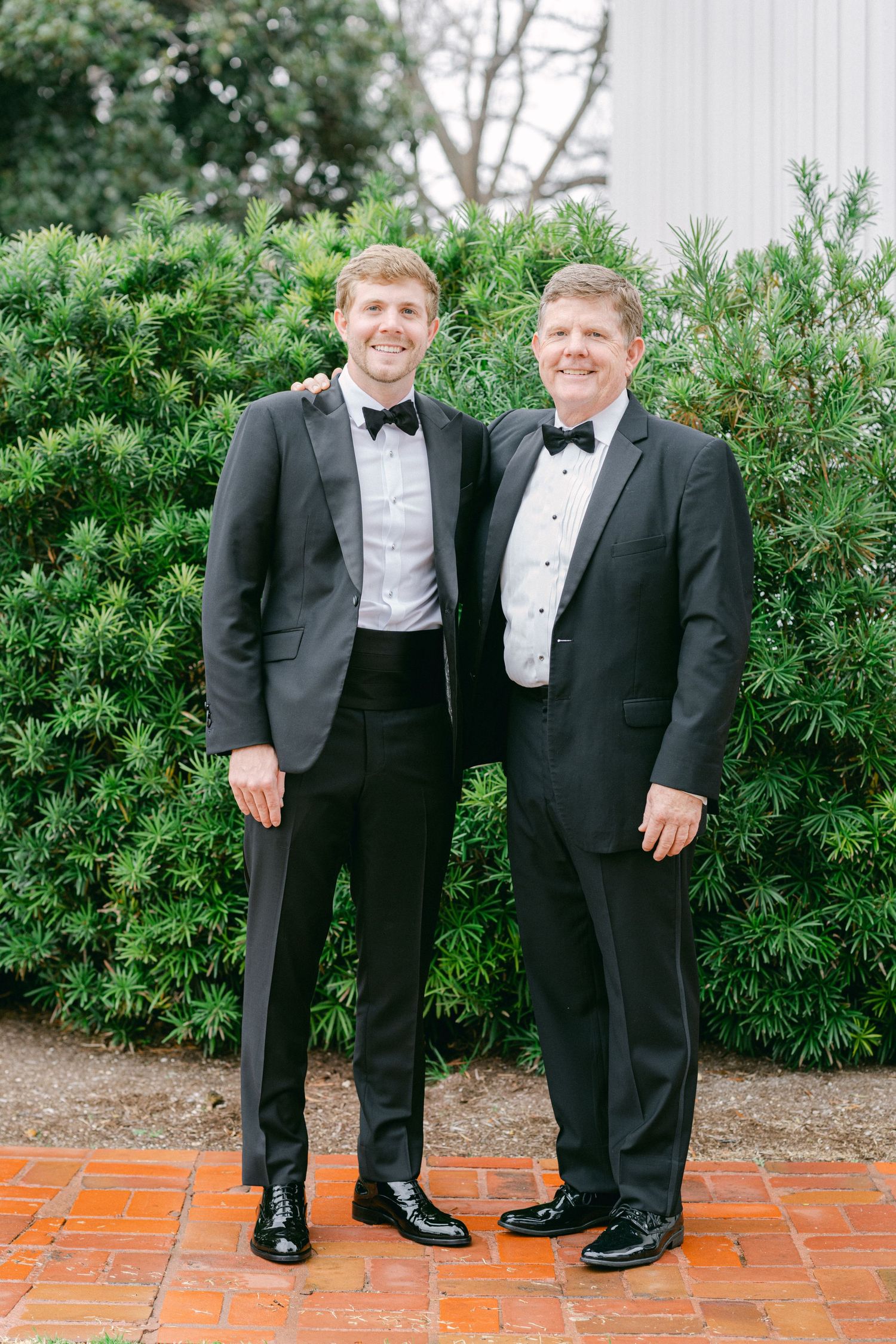 Woodbine Mansion Round Rock Austin Texas Winter Wedding Fine Art Editorial Photography  Family Portraits dad and groom