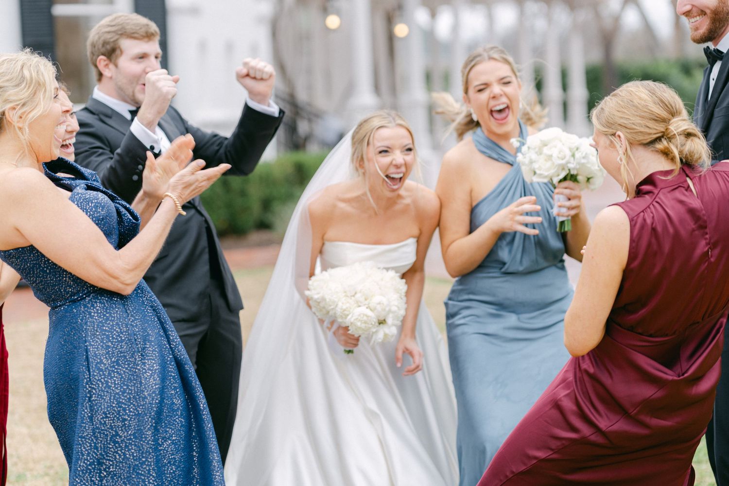 Woodbine Mansion Round Rock Austin Texas Winter Wedding Fine Art Editorial Photography  Family Portraits candid laugh