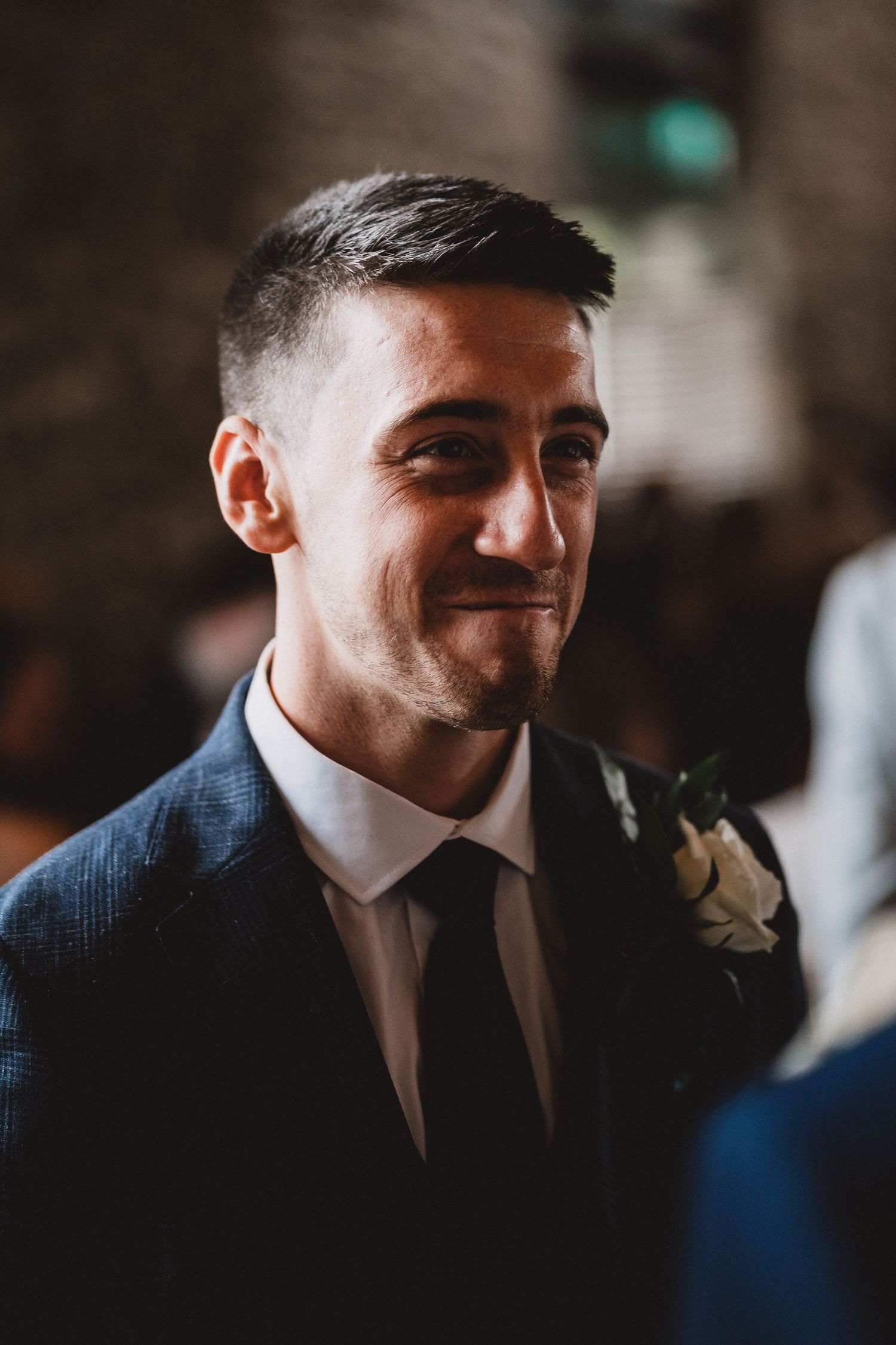 groom smiling