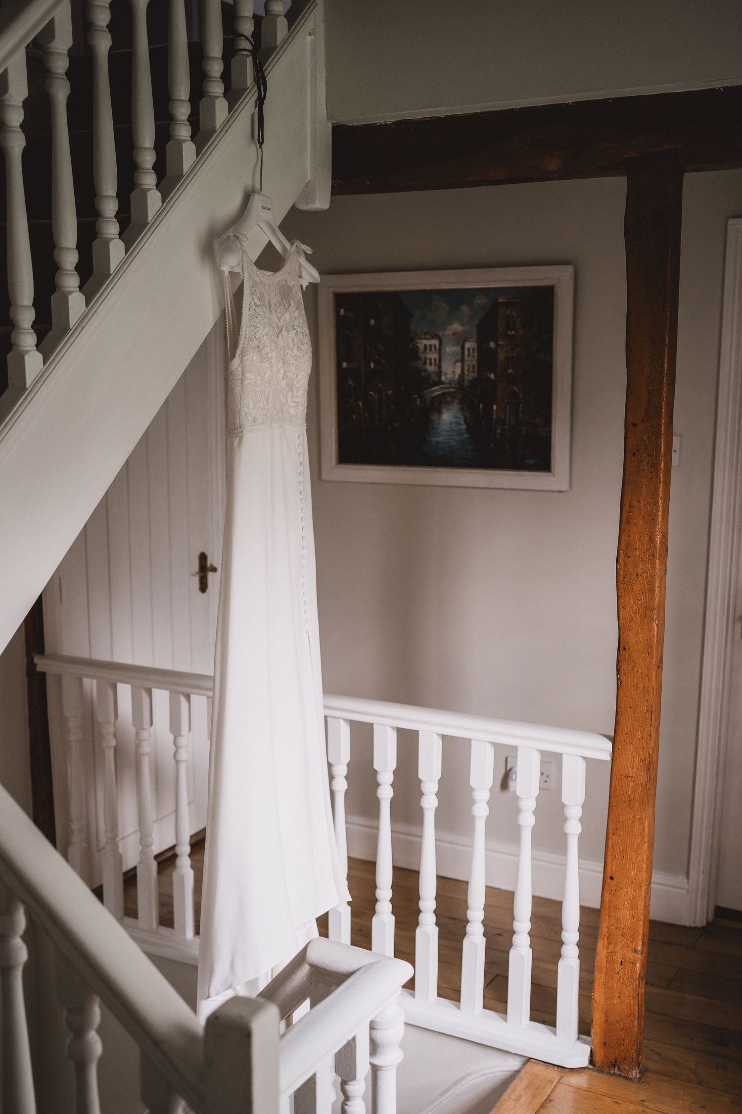 hanging wedding dress