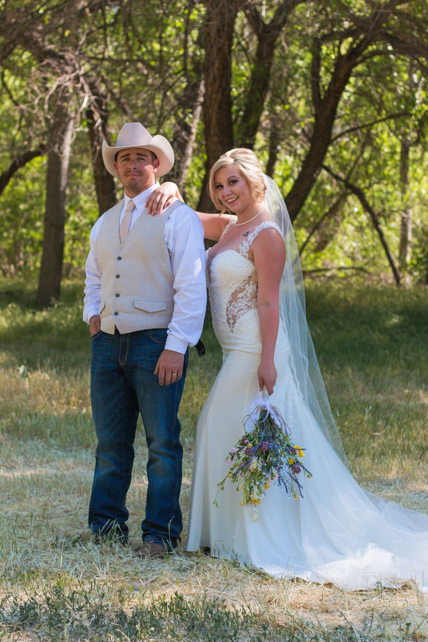 Bride and groom portrait in Arizona