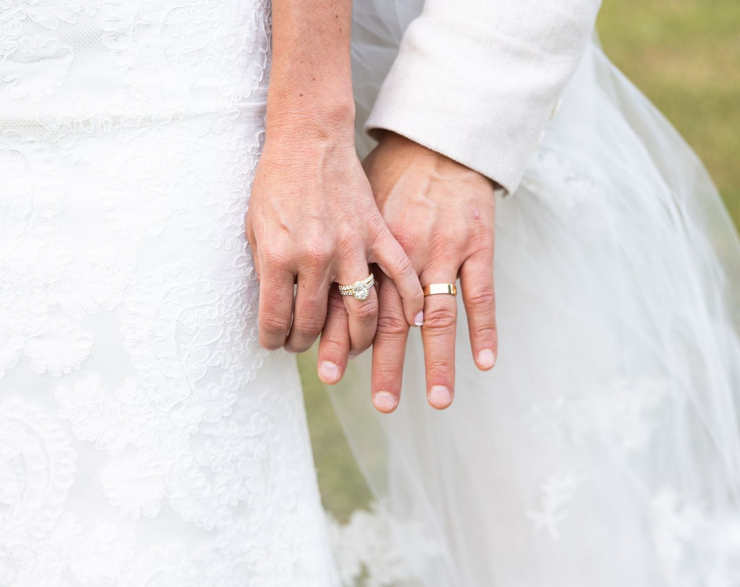 Bride and groom rings shot