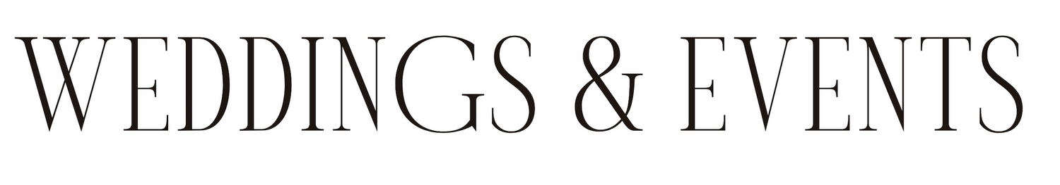 Typography showing 'Weddings & Events' in an elegant serif font style.