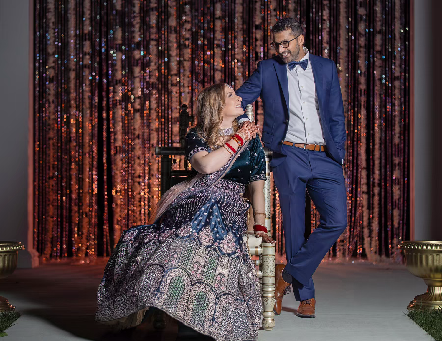 night portrait wedding photo in Columbus Ohio