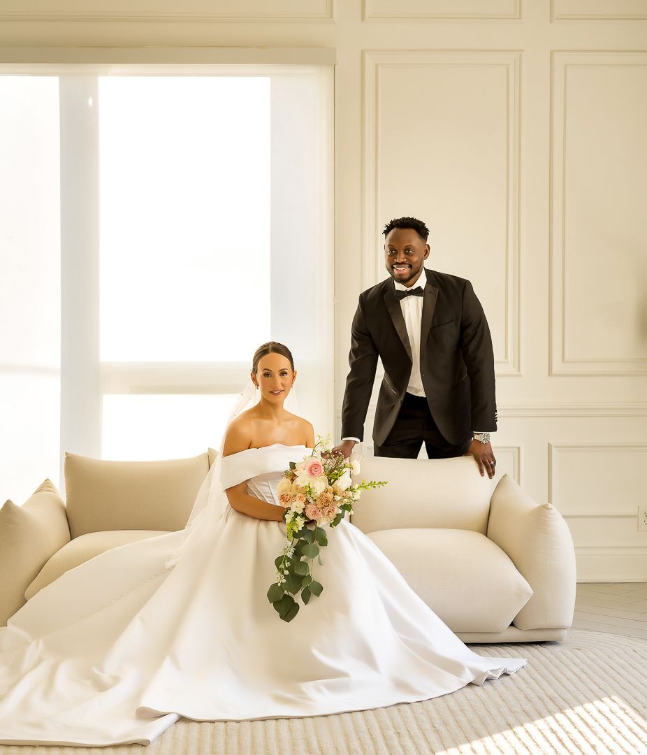 Modern wedding couple, minimalist portrait, Toronto