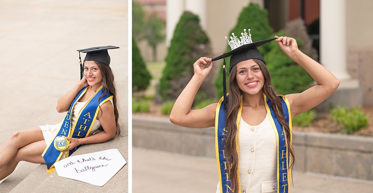 college senior girl portrait session on the OKWU campus by Kristi Bray Photography