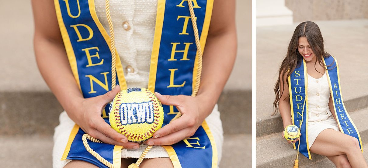 college senior girl portrait session on the OKWU campus by Kristi Bray Photography