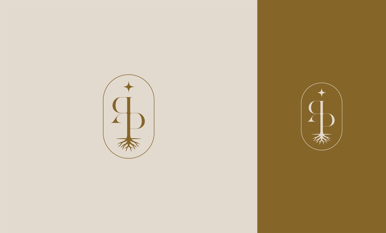 Elegant photography logo design with delicate tree branches forming an oval frame around text. PNW intimate photographer