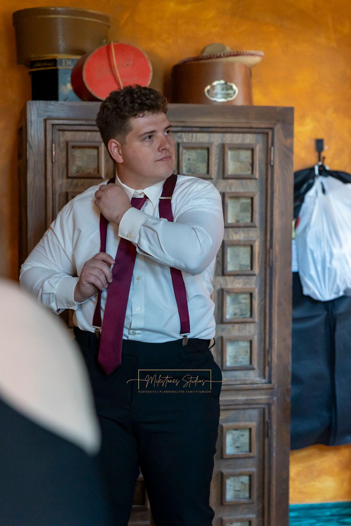 Groom before The Vanity provided beauty services