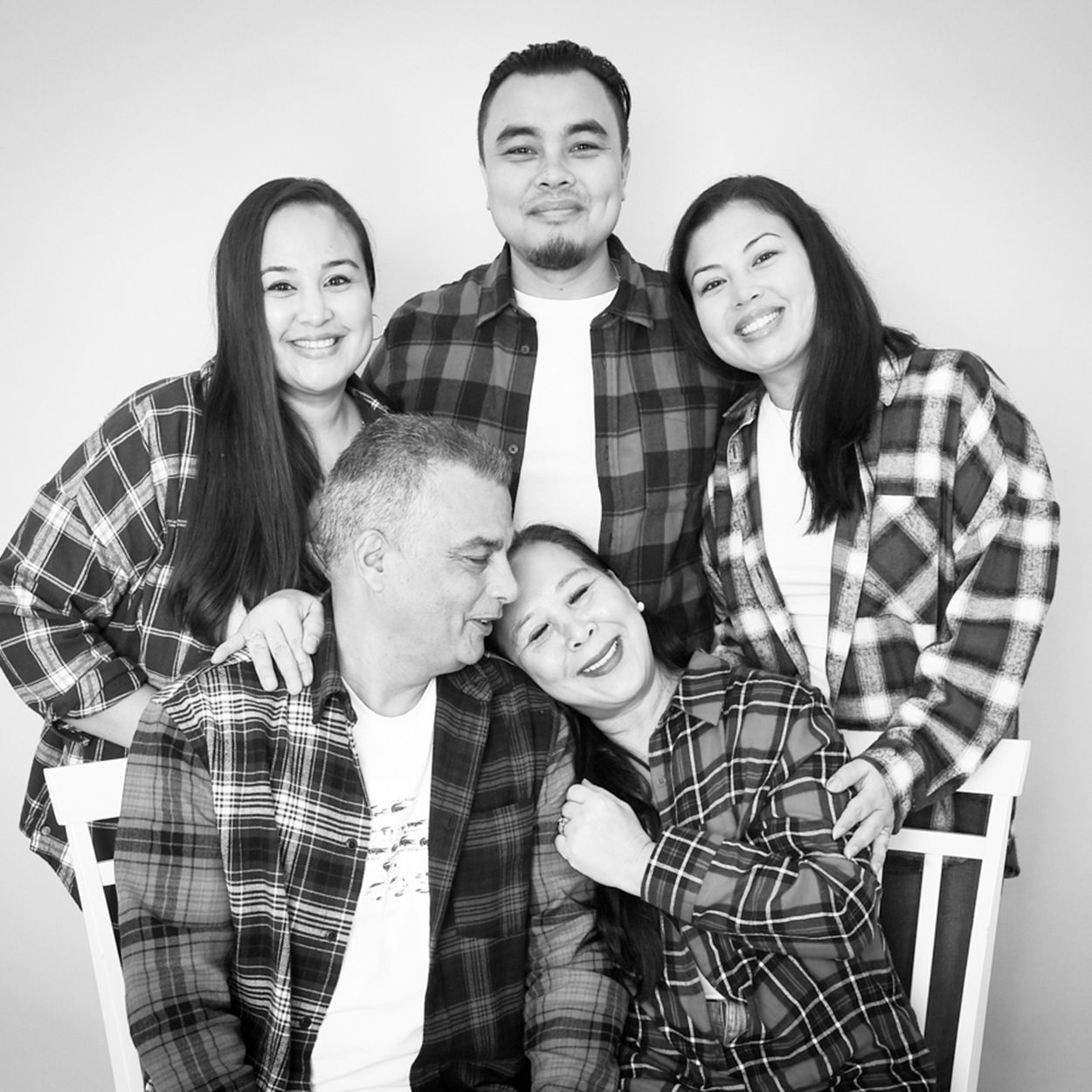Genuine family connection captured in a natural, joyful studio setting in Buckinghamshire