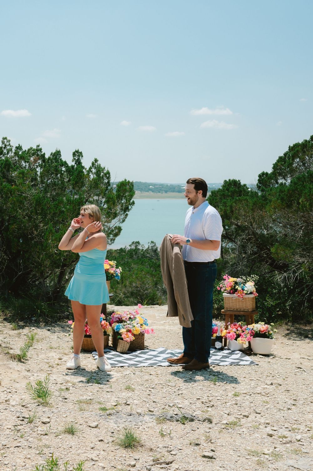 Surprise proposal and engagement photography in Canyon Lake, Texas
