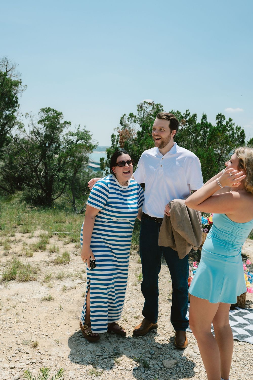 Surprise proposal and engagement photography in Canyon Lake, Texas
