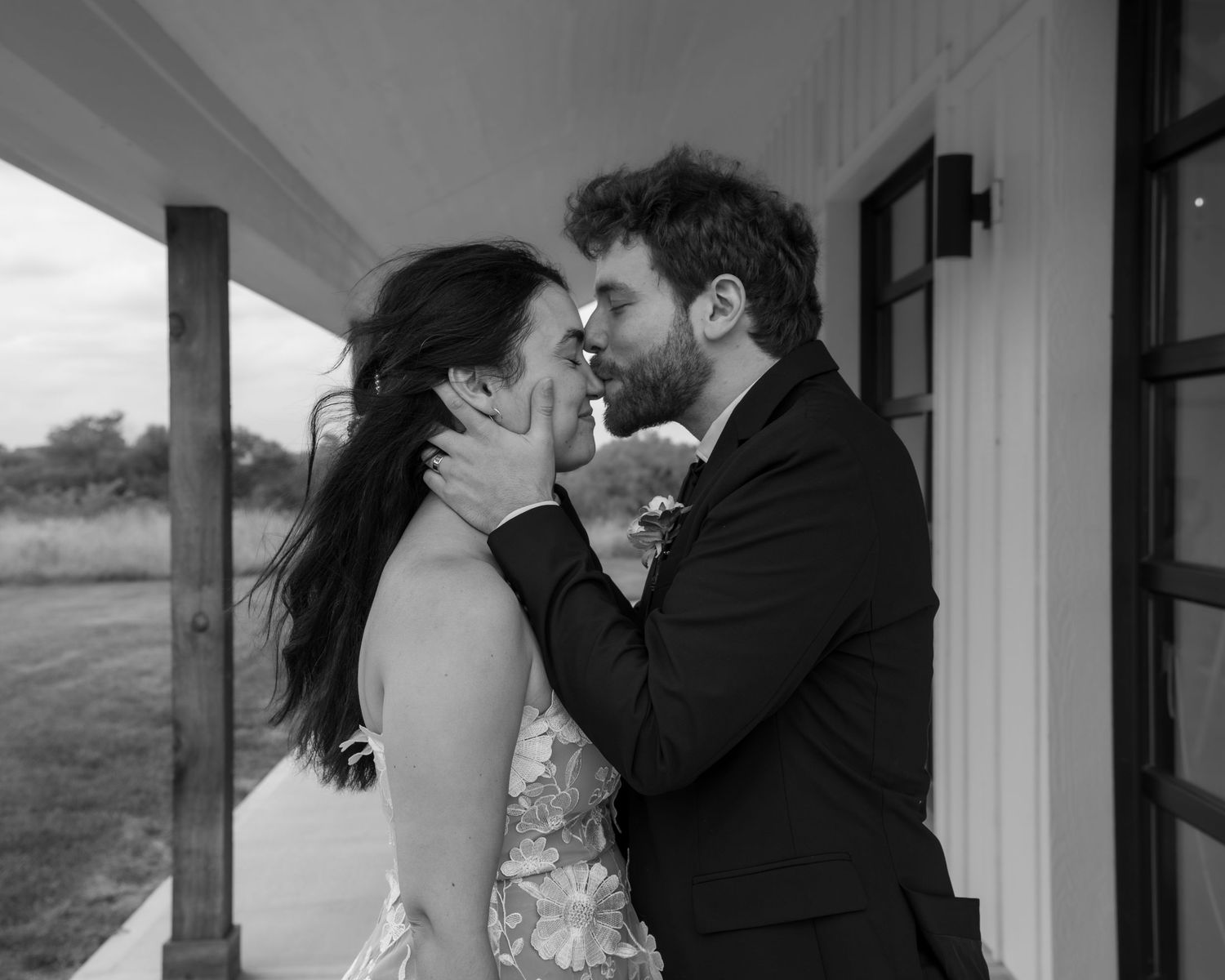 A black and white series of romantic moments between a couple.