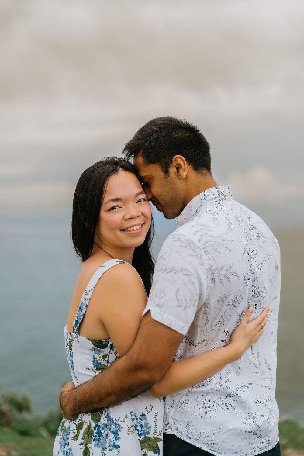 Romantic beach portrait session for couples at Balangan Beach in Bali.